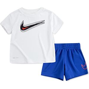 Nike Little Boy Dri-Fit Conjunto de 2 piezas de playera y pantalones cortos, W(66h371-u5h)/B, 3 Años Nike Little Boy Dri-Fit Conjunto de 2 piezas de playera y pantalones cortos, W(66h371-u5h)/B, 3 Años