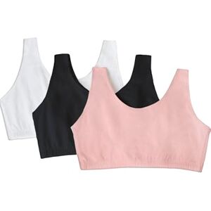 Fruit of the Loom Brasier Deportivo para Mujer, Blushing Rose/Black/White 3 Pack, 42 Fruit of the Loom Brasier Deportivo para Mujer, Blushing Rose/Black/White 3 Pack, 42