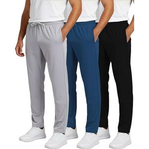 Real Essentials Paquete de 3: Pantalones deportivos para hombre, pantalones deportivos con bolsillos, entrenamiento, correr y descansar (grande y alto), Set 4, XX-Large Real Essentials Paquete de 3: Pantalones deportivos para hombre, pantalones deportivos con bolsillos, entrenamiento, correr y descansar (grande y alto), Set 4, XX-Large