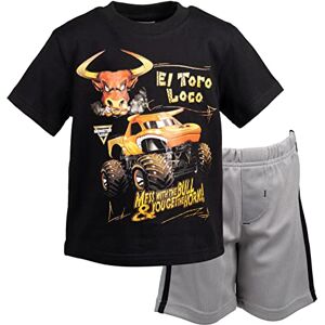 Monster Cable Conjunto de playera y pantalones cortos para niños grandes, Negro -, 4 Años Monster Cable Conjunto de playera y pantalones cortos para niños grandes, Negro -, 4 Años