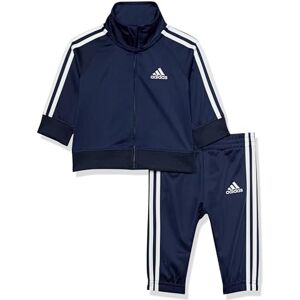 Adidas Conjunto de pantalones deportivos unisex de tricot para bebé, Azul marino, 9 Meses Adidas Conjunto de pantalones deportivos unisex de tricot para bebé, Azul marino, 9 Meses
