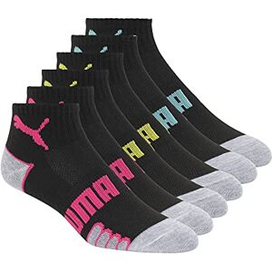 PUMA Women's Non-Terry Quarter Crew Sock 6-Pack, Black, 9-11 PUMA Women's Non-Terry Quarter Crew Sock 6-Pack, Black, 9-11
