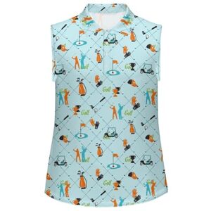 HISHAROZ Camisa de golf sin mangas para mujer, absorbe la humedad, polo atlético, secado rápido, playera sin mangas de golf, Estampado de golf, M HISHAROZ Camisa de golf sin mangas para mujer, absorbe la humedad, polo atlético, secado rápido, playera sin mangas de golf, Estampado de golf, M