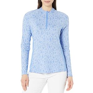 Adidas Ultimate365 Polo de Golf para Mujer, Estampado con Cierre y Cuello Alto, Azul (Blue Fusion), Small Adidas Ultimate365 Polo de Golf para Mujer, Estampado con Cierre y Cuello Alto, Azul (Blue Fusion), Small