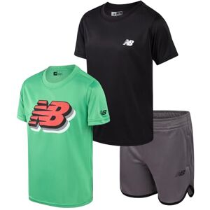 New Balance Conjunto de pantalones cortos para niños, 3 piezas, playera de manga corta y pantalones cortos de baloncesto para gimnasio (8-12), Apple negro, 8 New Balance Conjunto de pantalones cortos para niños, 3 piezas, playera de manga corta y pantalones cortos de baloncesto para gimnasio (8-12), Apple negro, 8