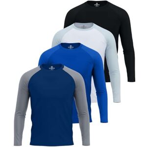 Real Essentials Paquete de 4: camisa de manga larga para hombre, protección solar UV UPF 50+, natación, playa, protección solar UV, pesca, secado rápido (grande y alto), Conjunto 3, Small Real Essentials Paquete de 4: camisa de manga larga para hombre, protección solar UV UPF 50+, natación, playa, protección solar UV, pesca, secado rápido (grande y alto), Conjunto 3, Small