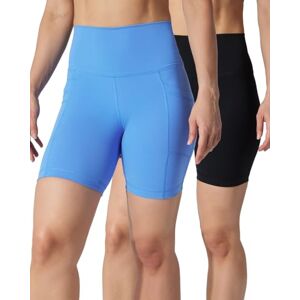 90 Degree By Reflex Pantalones cortos de ciclista de cintura alta para mujer, acanalados, entrenamiento, yoga, correr, control de abdomen, Marina (con bolsillo) / Negro (sin bolsillo) 7 pulgadas 90 Degree By Reflex Pantalones cortos de ciclista de cintura alta para mujer, acanalados, entrenamiento, yoga, correr, control de abdomen, Marina (con bolsillo) / Negro (sin bolsillo) 7 pulgadas