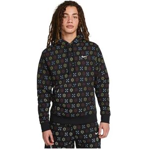 Nike Sportswear Club Sudadera con capucha de forro polar para hombre, Negro/ estampado multicolor (Black/Multi Print), X-Large Nike Sportswear Club Sudadera con capucha de forro polar para hombre, Negro/ estampado multicolor (Black/Multi Print), X-Large