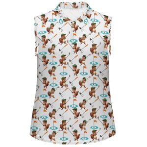 HISHAROZ Camisa de golf sin mangas para mujer, absorbe la humedad, polo atlético, secado rápido, playera sin mangas de golf, Ardilla de golf, M HISHAROZ Camisa de golf sin mangas para mujer, absorbe la humedad, polo atlético, secado rápido, playera sin mangas de golf, Ardilla de golf, M