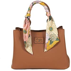 Cloe Bolso Tote con Mascada en Color Tan para Mujer Cloe Bolso Tote con Mascada en Color Tan para Mujer