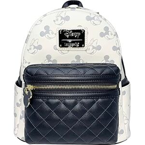 Loungefly Disney Mickey y Minnie Mouse Allover Debossed Bolso de hombro para mujer, Blanco, M Loungefly Disney Mickey y Minnie Mouse Allover Debossed Bolso de hombro para mujer, Blanco, M