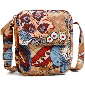 Vera Bradley Bolso cruzado pequeño de sarga para mujer, Botanical Beauty, Talla unica Vera Bradley Bolso cruzado pequeño de sarga para mujer, Botanical Beauty, Talla unica