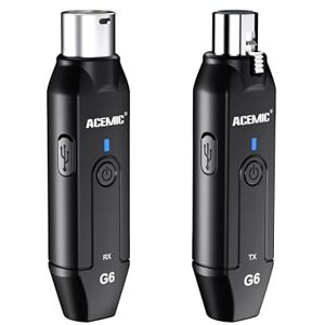 ACEMIC Sistema de Micrófono Inalámbrico 2.4G, Transmisor y Receptor Inalámbrico Adaptador de Micrófono XLR Plug-on 6 Canales para Micrófono Dinámico, Mezclador de Audio, Sistema PA, G6 ACEMIC Sistema de Micrófono Inalámbrico 2.4G, Transmisor y Receptor Inalámbrico Adaptador de Micrófono XLR Plug-on 6 Canales para Micrófono Dinámico, Mezclador de Audio, Sistema PA, G6