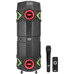Pyle Altavoz portátil Bluetooth PA – 400 W Dual 8 pulgadas recargable para interiores y exteriores BT sistema de audio Karaoke luces de fiesta, visualización LED, FM/AUX/MP3/USB/SD, 1/4 pulgadas, mango, micrófono inalámbrico de ruedas, control remoto Pyle Altavoz portátil Bluetooth PA – 400 W Dual 8 pulgadas recargable para interiores y exteriores BT sistema de audio Karaoke luces de fiesta, visualización LED, FM/AUX/MP3/USB/SD, 1/4 pulgadas, mango, micrófono inalámbrico de ruedas, control remoto