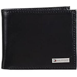 Tommy Hilfiger Passcase portafolios para hombre con ventana de identificación extraíble, Negro -, Talla única Tommy Hilfiger Passcase portafolios para hombre con ventana de identificación extraíble, Negro -, Talla única