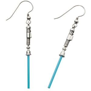 Star Wars Luke Skywalker arete colgantes con sable de luz azul, Acero inoxidable Esmalte, No es una piedra preciosa Star Wars Luke Skywalker arete colgantes con sable de luz azul, Acero inoxidable Esmalte, No es una piedra preciosa