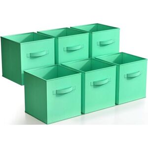 Sorbus Foldable Storage Cubes 6 Fabric Baskets for Organizing Pantry, Closet, Shelf, Nursery, Playroom, Toy Box, Cubby 11 Inch Dual Handle Collapsible Closet Organizers and Storage Bins (Teal) Sorbus Foldable Storage Cubes 6 Fabric Baskets for Organizing Pantry, Closet, Shelf, Nursery, Playroom, Toy Box, Cubby 11 Inch Dual Handle Collapsible Closet Organizers and Storage Bins (Teal)