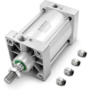 Baomain Pneumatic Air Cylinder SC-S 100 x 50 PT 1/2; Orificio: 4", Stroke: 2"; Varilla de pistón atornillada de doble acción con imán Baomain Pneumatic Air Cylinder SC-S 100 x 50 PT 1/2; Orificio: 4", Stroke: 2"; Varilla de pistón atornillada de doble acción con imán