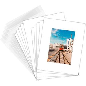 ART , Acid-free Pre-cut 8x10 White Picture Mat Sets. Includes White Core Bevel Cut Mats for 5x7 Photos, 10 Backing Boards and 10 Crystal Clear Plastic Sleeves Bags by Golden ART , Acid-free Pre-cut 8x10 White Picture Mat Sets. Includes White Core Bevel Cut Mats for 5x7 Photos, 10 Backing Boards and 10 Crystal Clear Plastic Sleeves Bags by Golden
