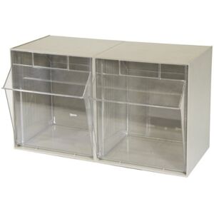 Akro-Mils 06702 TiltView Sistema de Almacenamiento Plástico con dos bandejas inclinadas, 23-5/8-Inch Wide, 14-Inch High, 12-5/16-Inch Deep, Piedra Akro-Mils 06702 TiltView Sistema de Almacenamiento Plástico con dos bandejas inclinadas, 23-5/8-Inch Wide, 14-Inch High, 12-5/16-Inch Deep, Piedra