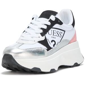 GUESS Calebb3 Tenis para Mujer, Silver/Pink Multi 099, 23.5 GUESS Calebb3 Tenis para Mujer, Silver/Pink Multi 099, 23.5