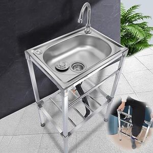 カドゥー KADEUX Fregaderos De Cocina De Acero Inoxidable, Fregadero Comercial Restaurante Portatil, Fregadero Industrial Independiente Con Grifo Frío Y Caliente, Fregadero Camping Móvil ( Color : Single Cold , カドゥー KADEUX Fregaderos De Cocina De Acero Inoxidable, Fregadero Comercial Restaurante Portatil, Fregadero Industrial Independiente Con Grifo Frío Y Caliente, Fregadero Camping Móvil ( Color : Single Cold ,