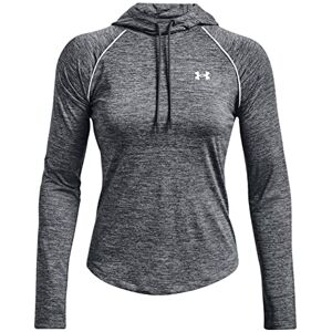 Under Armour Tech Twist Sudadera con capucha para mujer, Pitch Grey Heather White 012, M Under Armour Tech Twist Sudadera con capucha para mujer, Pitch Grey Heather White 012, M