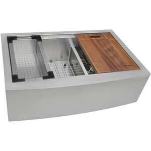 Ruvati RVH9201 delantal delantero 16 Calibre 33" cocina doble tazón fregadero, acero inoxidable Ruvati RVH9201 delantal delantero 16 Calibre 33" cocina doble tazón fregadero, acero inoxidable