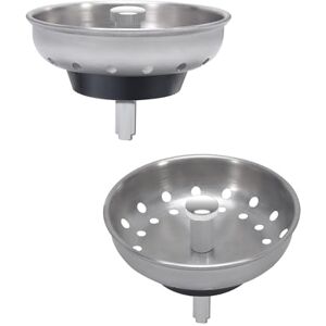 KONE 2 piezas de repuesto para fregadero de cocina, desagües estándar de 3-1/2 pulgadas, perilla central de metal de cuerpo de acero inoxidable cepillado con tapón de goma KONE 2 piezas de repuesto para fregadero de cocina, desagües estándar de 3-1/2 pulgadas, perilla central de metal de cuerpo de acero inoxidable cepillado con tapón de goma
