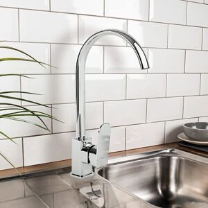 VENZO 1 Pieza, Llave Mezcladora Monomando Para Fregadero de Cocina, Grifo Con Acabado Cromado, Incluye Mangueras, Material De Alta Durabilidad, Con Cartucho Cerámico, Con Caída de Agua de 28 CM, Marca VENZO 1 Pieza, Llave Mezcladora Monomando Para Fregadero de Cocina, Grifo Con Acabado Cromado, Incluye Mangueras, Material De Alta Durabilidad, Con Cartucho Cerámico, Con Caída de Agua de 28 CM, Marca