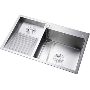 LDAOS Lavabos de Baño Acero De Lavandería Piscina Balcón del Hogar Inoxidable Fregaderos De Lavandería con Lavabo Lavadero Fácil De Limpiar Doble Fregadero De Lavandería Piscina Regalo LDAOS Lavabos de Baño Acero De Lavandería Piscina Balcón del Hogar Inoxidable Fregaderos De Lavandería con Lavabo Lavadero Fácil De Limpiar Doble Fregadero De Lavandería Piscina Regalo