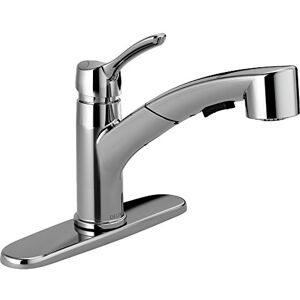 Delta Faucet 4140-tp-dst Collins Single Handle Tracto Pack Pull-out llave de la cocina, cromado Delta Faucet 4140-tp-dst Collins Single Handle Tracto Pack Pull-out llave de la cocina, cromado