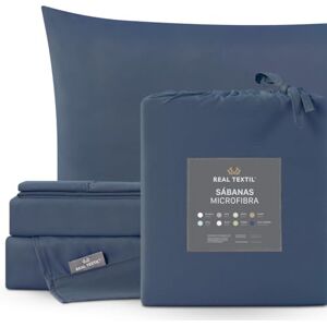 REAL TEXTIL 2000 Collection Juego de Sábanas de Microfibra, Suaves, Frescas, Hipoalergénicas (Azul Marino, Queen Size) REAL TEXTIL 2000 Collection Juego de Sábanas de Microfibra, Suaves, Frescas, Hipoalergénicas (Azul Marino, Queen Size)