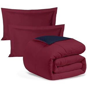 OH SHEETS! Juego de Edredón King Size 3 Piezas Microfibra Cool-Soft Ultra Suave Tipo Algodón Edredón Acolchado Reversible y 2 Fundas Fresco y Lavable a Máquina Rojo OH SHEETS! Juego de Edredón King Size 3 Piezas Microfibra Cool-Soft Ultra Suave Tipo Algodón Edredón Acolchado Reversible y 2 Fundas Fresco y Lavable a Máquina Rojo