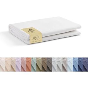 Linen Home 100 % algodón percal 1 sábana encimera, tamaño King, ropa de cama crujiente, fresca y fuerte, sábana transpirable de lujo, color blanco Linen Home 100 % algodón percal 1 sábana encimera, tamaño King, ropa de cama crujiente, fresca y fuerte, sábana transpirable de lujo, color blanco