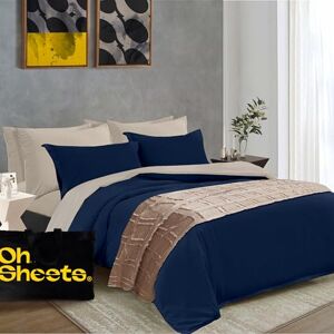 OH SHEETS! Edredón King Size Juego de Cama 11 Piezas Bed in a Bag Microfibra Suave Tipo Algodón Ligero, Cálido y Lavable a Máquina Incluye Pie de Cama Bruma Azul Azul Beige OH SHEETS! Edredón King Size Juego de Cama 11 Piezas Bed in a Bag Microfibra Suave Tipo Algodón Ligero, Cálido y Lavable a Máquina Incluye Pie de Cama Bruma Azul Azul Beige