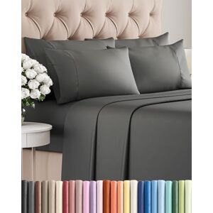 CGK Unlimited Juego de sábanas tamaño King, Juego de 6 Piezas, sábanas extrasuaves, Bolsillos Profundos, fácil Ajuste, Transpirables y Frescas, sin Arrugas, cómodas, Color carbón, tamaño King CGK Unlimited Juego de sábanas tamaño King, Juego de 6 Piezas, sábanas extrasuaves, Bolsillos Profundos, fácil Ajuste, Transpirables y Frescas, sin Arrugas, cómodas, Color carbón, tamaño King