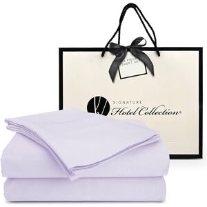 Signature Hotel Collection Juego de sábanas de 4 piezas suaves Lujo de hotel, fácil cuidado, incluye sábana encimera, sábana bajera ajustable y 2 fundas de almohada de hotel completo, lavanda Signature Hotel Collection Juego de sábanas de 4 piezas suaves Lujo de hotel, fácil cuidado, incluye sábana encimera, sábana bajera ajustable y 2 fundas de almohada de hotel completo, lavanda