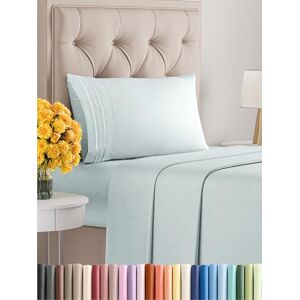 CGK Unlimited Juego de sábanas transpirables y refrescantes sábanas de estilo hotel extrasuaves bolsillos profundos fácil ajuste sin arrugas cómodas color azul hielo tamaño individual 3 piezas CGK Unlimited Juego de sábanas transpirables y refrescantes sábanas de estilo hotel extrasuaves bolsillos profundos fácil ajuste sin arrugas cómodas color azul hielo tamaño individual 3 piezas