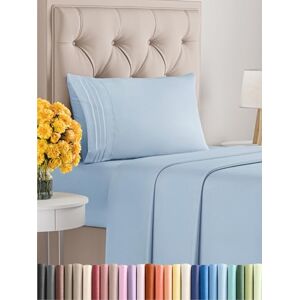CGK Unlimited Juego de sábanas transpirables y refrescantes sábanas de estilo hotel extrasuaves bolsillos profundos fácil ajuste sin arrugas cómodas color azul cielo tamaño individual 3 piezas CGK Unlimited Juego de sábanas transpirables y refrescantes sábanas de estilo hotel extrasuaves bolsillos profundos fácil ajuste sin arrugas cómodas color azul cielo tamaño individual 3 piezas