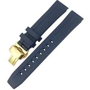 MGTCAR Correa de reloj para Tissot 1853 Seastar T120 T114 de goma deportiva de buceo negro y azul, correa de silicona suave de 19 mm, 20 mm (azul dorado, 19 mm) MGTCAR Correa de reloj para Tissot 1853 Seastar T120 T114 de goma deportiva de buceo negro y azul, correa de silicona suave de 19 mm, 20 mm (azul dorado, 19 mm)