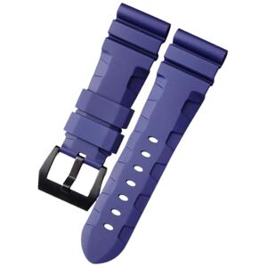BHOLSA Correa de reloj de silicona para reloj Panerai de 24 mm y 26 mm, correa de goma deportiva impermeable (azul-negro, 26 mm) BHOLSA Correa de reloj de silicona para reloj Panerai de 24 mm y 26 mm, correa de goma deportiva impermeable (azul-negro, 26 mm)