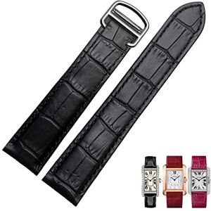 MGTCAR Correa de reloj de piel genuino 1617/18/20/22/23/24/25 mm Pulsera de repuesto para hombres y mujeres Cartier Tank Solo (negro plateado, 22 mm) MGTCAR Correa de reloj de piel genuino 1617/18/20/22/23/24/25 mm Pulsera de repuesto para hombres y mujeres Cartier Tank Solo (negro plateado, 22 mm)