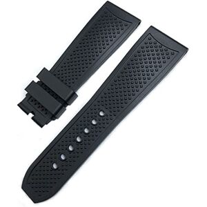 FULNES Correa de reloj de silicona impermeable de 23,5 mm para CALIBRE DE CARTIER TANK SOLO SANTOS DE (negro sin hebilla, 24 mm) FULNES Correa de reloj de silicona impermeable de 23,5 mm para CALIBRE DE CARTIER TANK SOLO SANTOS DE (negro sin hebilla, 24 mm)