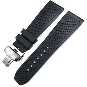 DJDLFA Correa de reloj de silicona impermeable de 23 mm, 24 mm, para CALIBRE DE CARTIER TANK SOLO SANTOS DE (color: hebilla plegable negra, tamaño: 23 mm) DJDLFA Correa de reloj de silicona impermeable de 23 mm, 24 mm, para CALIBRE DE CARTIER TANK SOLO SANTOS DE (color: hebilla plegable negra, tamaño: 23 mm)