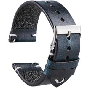 RJXIUETN Hand Made Retro Red Brown Leather Watch Band Quick Release Watch Strap Bracelet 18mm 20mm 22mm Watch Accessories(Blue,22mm) RJXIUETN Hand Made Retro Red Brown Leather Watch Band Quick Release Watch Strap Bracelet 18mm 20mm 22mm Watch Accessories(Blue,22mm)