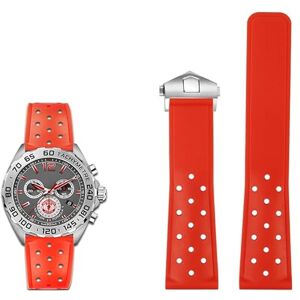 KKFAUS Correa de reloj de silicona transpirable de 22 mm para TAG Heuer F1 CAZ201 WAZ2113 CAZ1010 Series Correa de reloj de goma suave hebilla plegable (color: hebilla roja plateada, tamaño: 22 mm) KKFAUS Correa de reloj de silicona transpirable de 22 mm para TAG Heuer F1 CAZ201 WAZ2113 CAZ1010 Series Correa de reloj de goma suave hebilla plegable (color: hebilla roja plateada, tamaño: 22 mm)