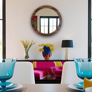 ARD Espejo Decorativo de Pared con Marco de Madera Redondo 60 cm Glanz Oak, Montaje en Pared, diseño flotado, cálido y Moderno Ideal para Sala, Comedor o recámara ARD Espejo Decorativo de Pared con Marco de Madera Redondo 60 cm Glanz Oak, Montaje en Pared, diseño flotado, cálido y Moderno Ideal para Sala, Comedor o recámara