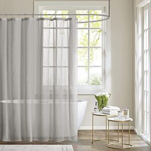 Madison Park Anna Sheers Cortina de Ducha, diseño de Rayas texturizadas, decoración Moderna de baño de Mediados de Siglo, Lavable a máquina, Pantalla de privacidad de Tela 72 x 72 Pulgadas, Gris Madison Park Anna Sheers Cortina de Ducha, diseño de Rayas texturizadas, decoración Moderna de baño de Mediados de Siglo, Lavable a máquina, Pantalla de privacidad de Tela 72 x 72 Pulgadas, Gris