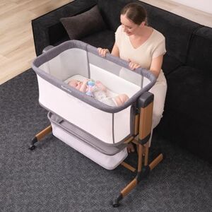 Ezebaby 3 en 1 Cuna Mecedora para bebé Ajustable con Ruedas, Cesta de Almacenamiento y Lados de Malla para bebé recién Nacido Ezebaby 3 en 1 Cuna Mecedora para bebé Ajustable con Ruedas, Cesta de Almacenamiento y Lados de Malla para bebé recién Nacido